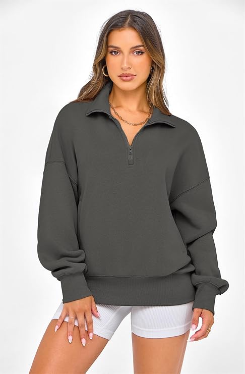 Half Zip Oversized Sweatshirt