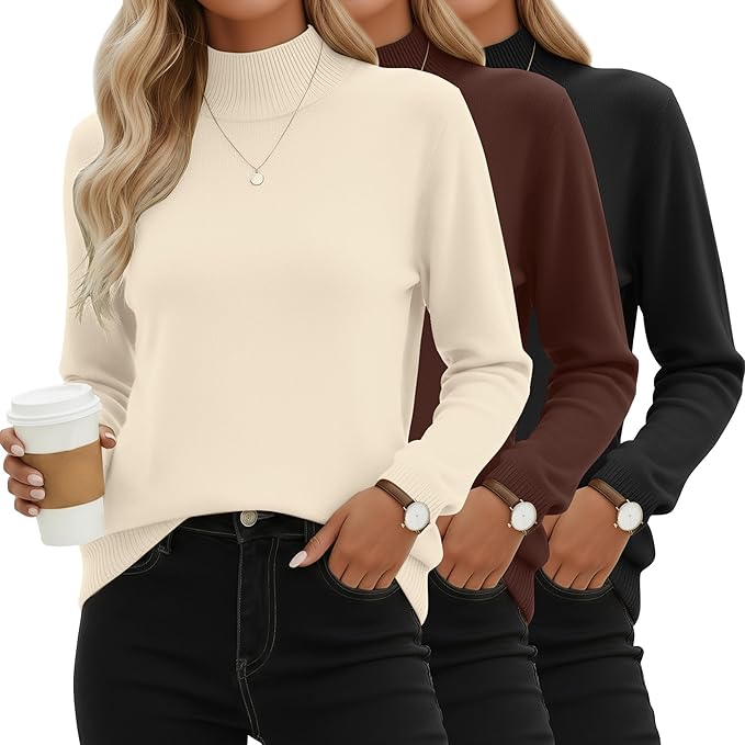 3-pack Mock Turtleneck