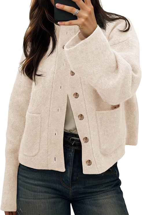 Button Down Mock Neck Cardigan