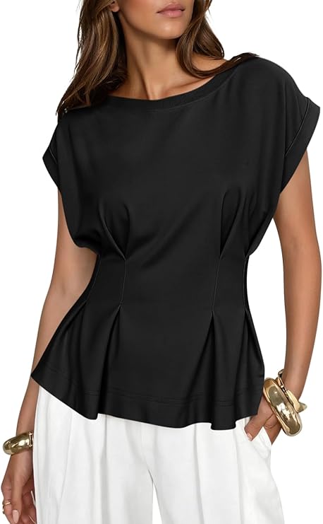 Babydoll Cap Sleeve Blouse